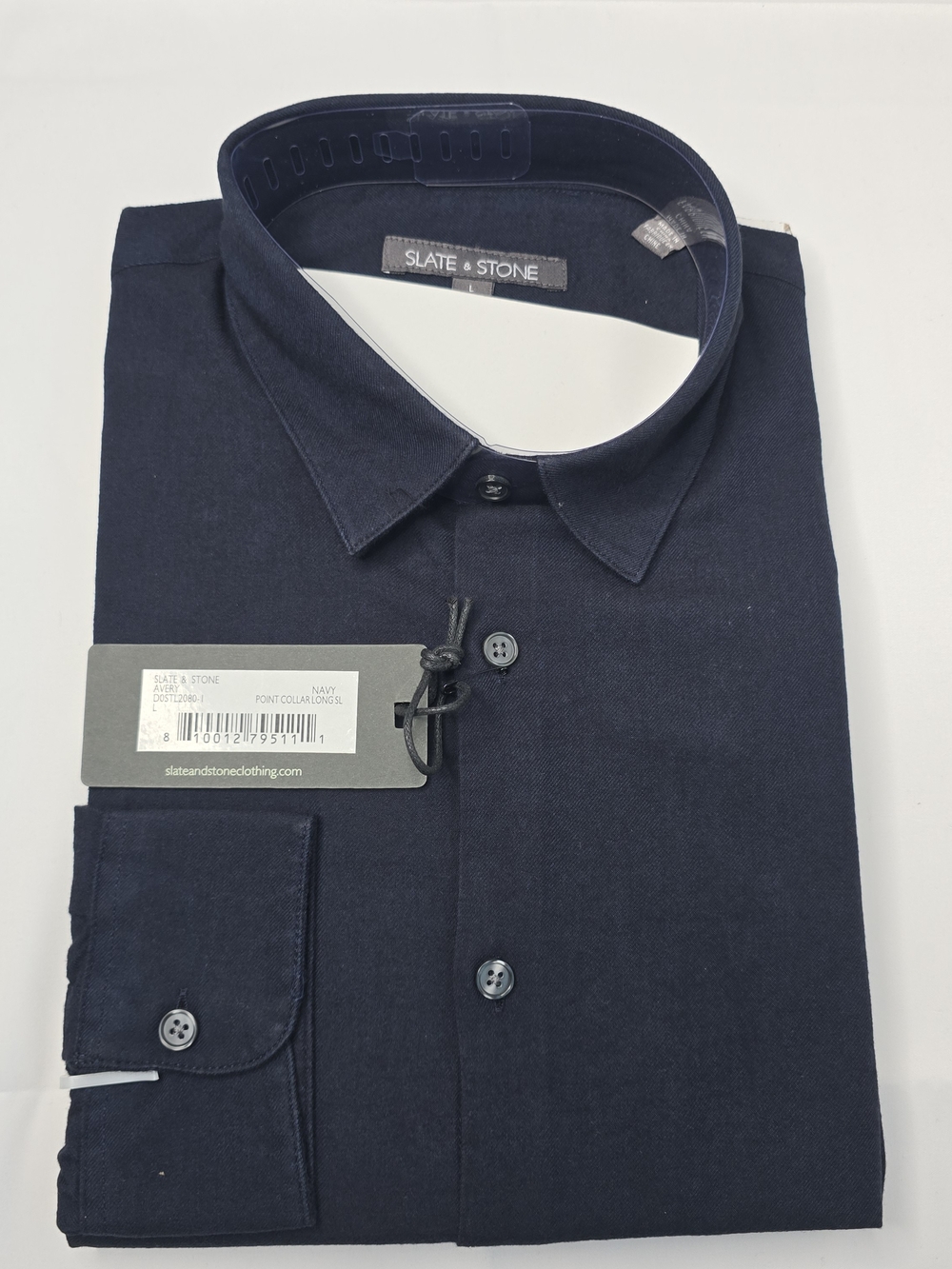 Slate & Stone Punto Collar Long SL Button Down Shirt in Blue Size Large NWT